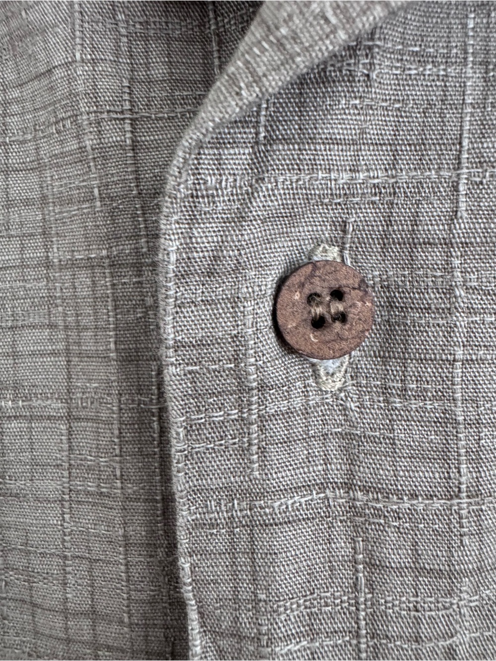 3sixteen Short-Sleeve Button-Down Textured Shirt in Taupe Brown - Picture 14 of 14